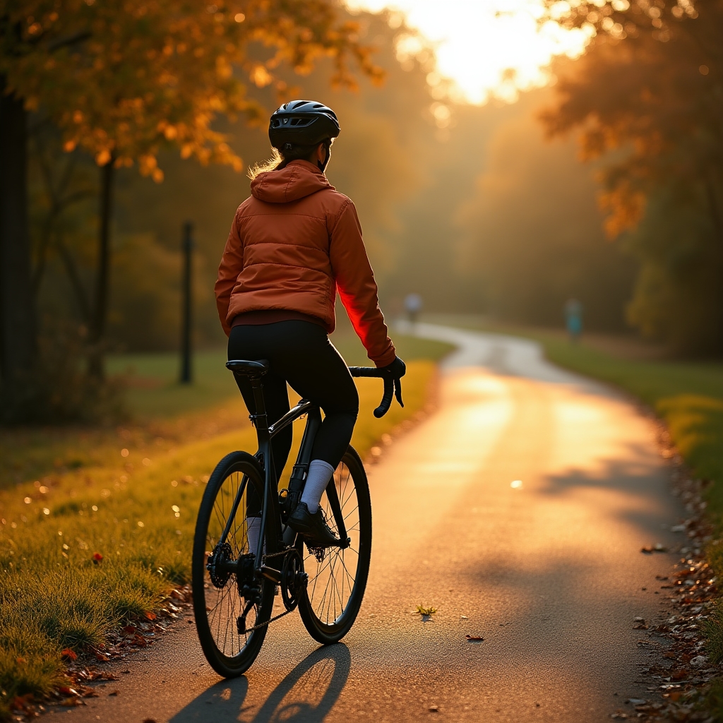 Cyclist ready to depart on a freshly tuned bicycle